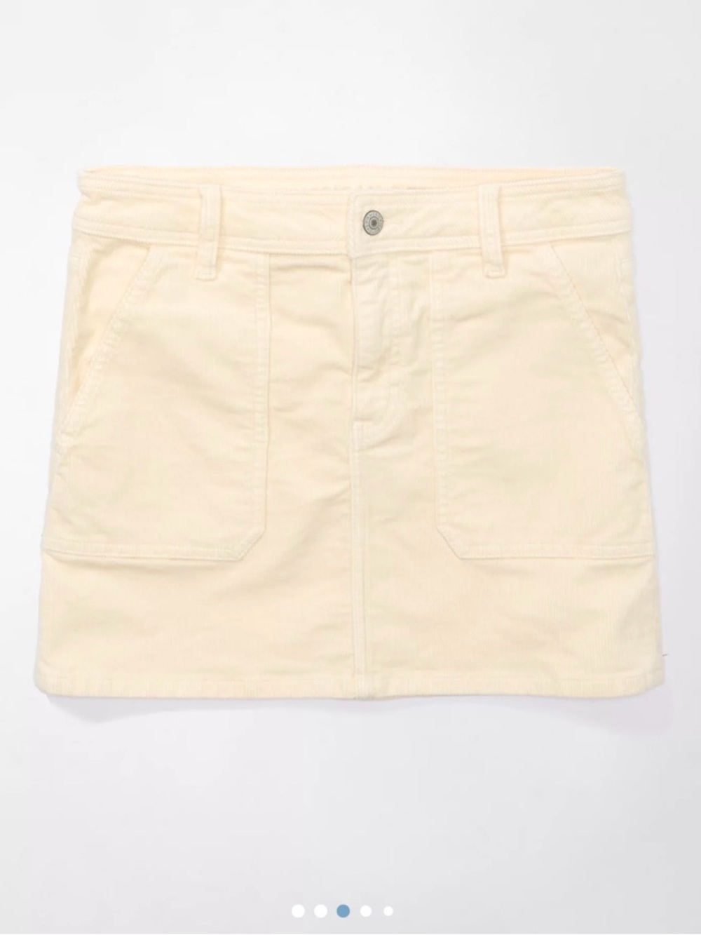 American Eagle NWTS Cream High Rise Corduroy Mini Skirt - Women size 12 - Picture 3 of 9